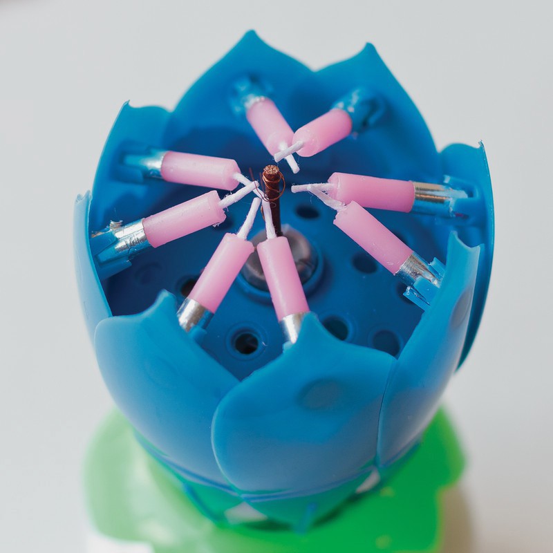 Bougie Fontaine Musicale - Fleur Bleue pour l'anniversaire de votre enfant  - Annikids