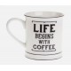 Boutique-Originale : Mug - La vie commence avec un café