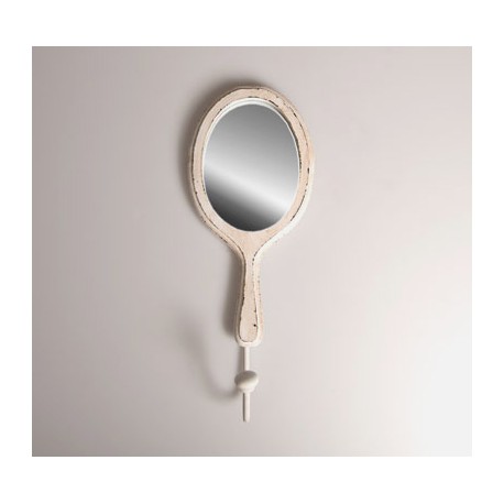 Boutique-Originale : Miroir crochet blanc